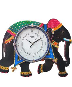 Home Decor Wooden Decorative Elephant Design Wall Clock (16 x 12inch , Black) ChennaiStore