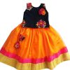 Kids Baby Girl''s Silk Readymade Lehenga Choli Set Orange 12 - 24 Months