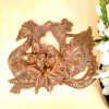 Metal Sitting Ganesh Wall Hanging - 15 inch