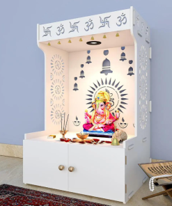 White Pooja Home Mandir / Home Temple (38x18x22.5 inches )