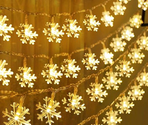 Snow Flake String Lights for Indoor Outdoor Decoration Diwali Light for Party 15 Meter 100 LED