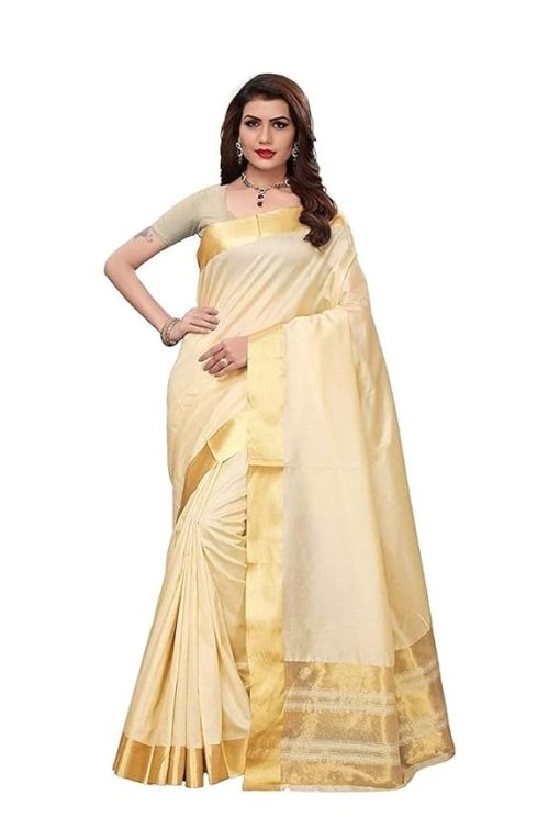 Women's Beige Art Silk Saree