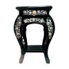 Handmade Bedside Table Floral Carved End Table for Bedroom and Living Room Black with Silver Antique (53 X 35 X 35) cm Handmade Bedside Table Floral Carved End Table for Bedroom and Living Room Black with Silver Antique (53 X 35 X 35) cm