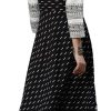 Women's Black Cotton Printed Anarkali Kurta - XL