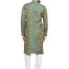 Men'S Jacquard Silk Kurta And Pyjama Size M - Green Men'S Jacquard Silk Kurta And Pyjama Size M - Green
