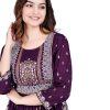 Women's Purple Rayon Printed Purple Nayra Cut Flared Kurta - Medium Women's Purple Rayon Printed Purple Nayra Cut Flared Kurta - Medium
