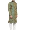 Men'S Jacquard Silk Kurta And Pyjama Size M - Green Men'S Jacquard Silk Kurta And Pyjama Size M - Green