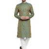 Men'S Jacquard Silk Kurta And Pyjama Size M - Green Men'S Jacquard Silk Kurta And Pyjama Size M - Green