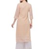 Women's Peach Georgette Straight Kurta - XS Women's Peach Georgette Straight Kurta - XS