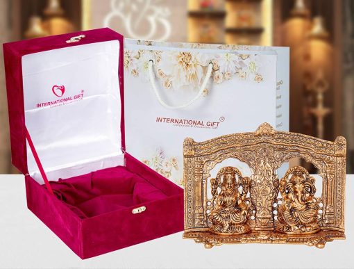Copper Plated Laxmi Ganesh God Idol Statue Oxidized Finish with Beautiful Velvet Box Packing and with Carry Bag (15H x 20W x 4.5L) Copper Plated Laxmi Ganesh God Idol Statue Oxidized Finish with Beautiful Velvet Box Packing and with Carry Bag (15H x 20W x 4.5L)