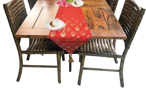 Red Dopian Silk Table Runner