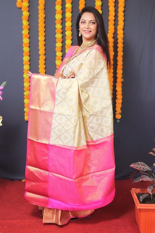 Kanjivaram Pure Soft Silk Handloom Zari Saree With Blouse Piece