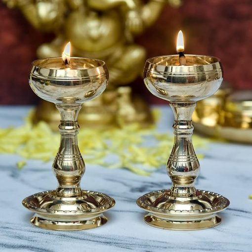diwali decor Pure Brass Udupi Nanda Bowl Long Table Diya – Pack of 1 ChennaiStore