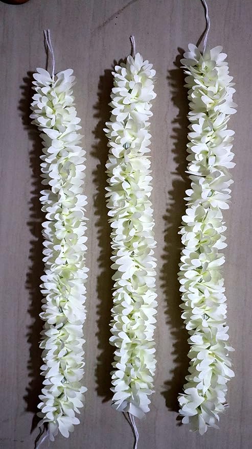 White Jasmine Flower Fabric Gajra 14 inch - One piece White Jasmine Flower Fabric Gajra 14 inch - One piece