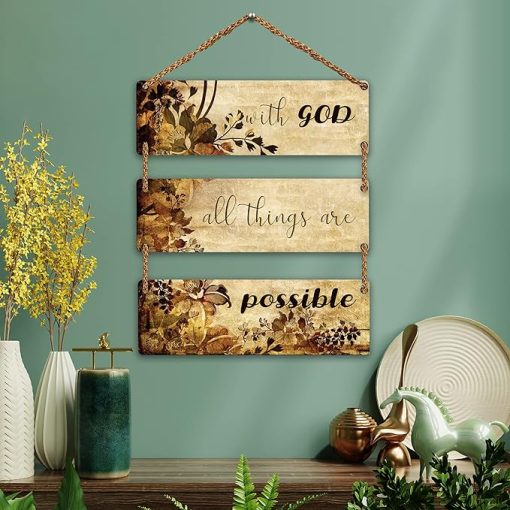 3 Piece Wooden Wall Hanging with Quotes
