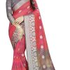 Pink Pure Cotton Jacquard Saree With Blouse Piece