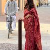 Red Banarasi Soft Silk Saree