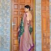 Green and Purple Banarasi Soft Silk Saree
