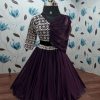 Kids Purple Sequins Embroidered With Beautiful Work Stitched Lehenga