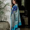 Royal Blue and Turquoise Pure Semi Silk Saree Royal Blue and Turquoise Pure Semi Silk Saree