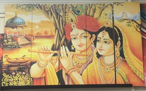 Wooden 7mm Radha Krishna Split Digital Wall Painting 5 pieces 30 x 50 inches Wooden 7mm Radha Krishna Split Digital Wall Painting 5 pieces 30 x 50 inches