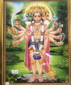 Panchmuki Hanuman Wooden Photo Frame 32 x 25 CM