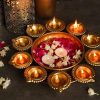 Flower Shaped Diya Handcrafted Decorative Urli 10 Inches Flower Shaped Diya Handcrafted Decorative Urli 12 inches