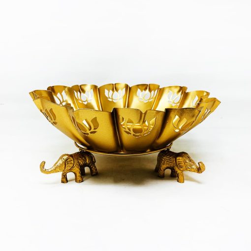 Traditional Handcrafted Urli with Elephant Base