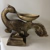 Brass Bird Peacock annam Annapakshi Table Oil Lamp With Hanging Diya (16x13x3cm) Brass Bird Table Oil Lamp With Hanging Diya (14 Inch)