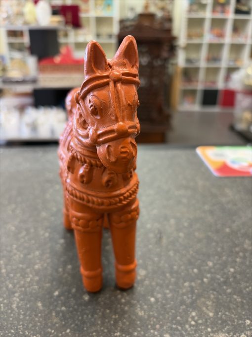 Clay terracotta Horse Statue Home Decor (7 Inch)