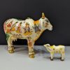 Hand Painted Cow and Calf Decorative Show Piece / Doll