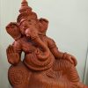 Brown Clay Ganesha : Handcrafted Statue of Lord Ganesha (18 inch)