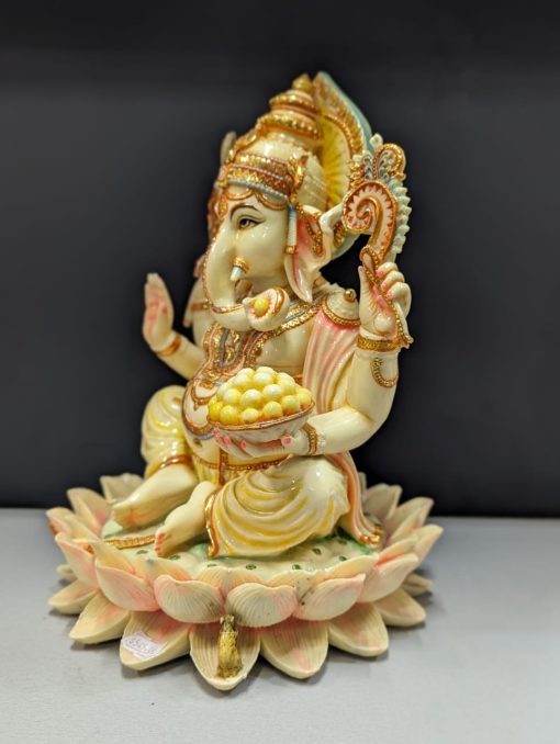 Divine Marble Ganesha Handcrafted Statue of Lord Ganesha