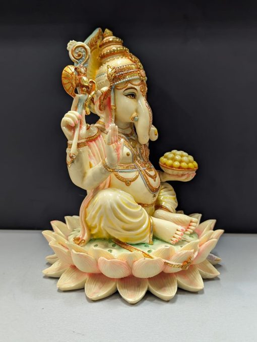 Divine Marble Ganesha Handcrafted Statue of Lord Ganesha