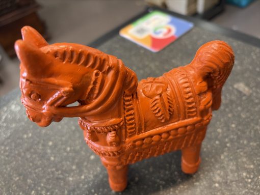 Clay terracotta Horse Statue Home Decor (7 Inch)