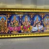 Five Hindu God And Goddess Photos With Wooden Frame For Pooja (32Cm X 14Cm)