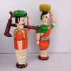Pair of Wooden Farmer Couple Dolls