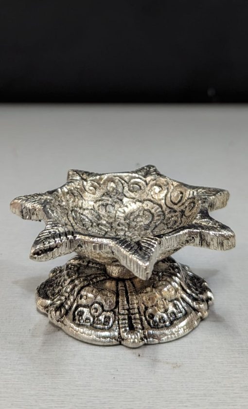 White Metal Diya