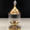 Decorative Brass Oil Lamp, Tea Light Holder Lantern Cylindrical Shape Diwali Gifts Home Decor Puja Lamp