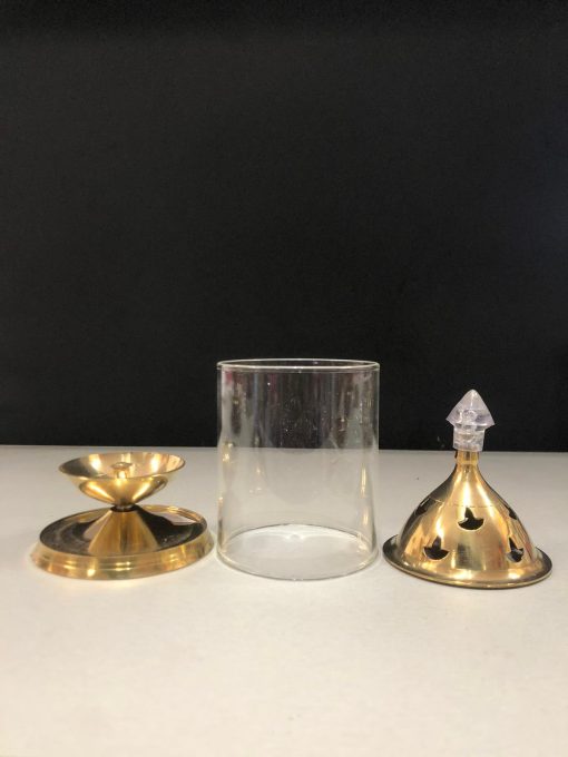 Decorative Brass Oil Lamp, Tea Light Holder Lantern Cylindrical Shape Diwali Gifts Home Decor Puja Lamp