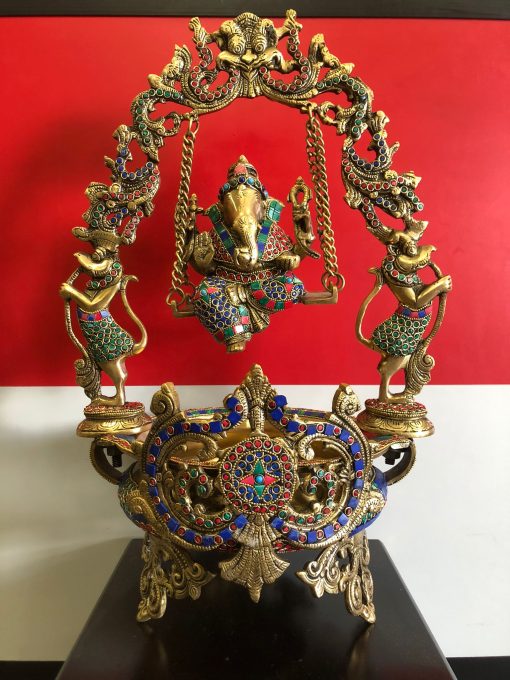 21 inch Ganesha swing brass urli with Beautiful Stone Work, Ganesha urli, Brass urli,Traditional Bowl,Ganesha brass urli, ethnic design urli 21 inch Ganesha swing brass urli with Beautiful Stone Work, Ganesha urli, Brass urli,Traditional Bowl,Ganesha brass urli, ethnic design urli