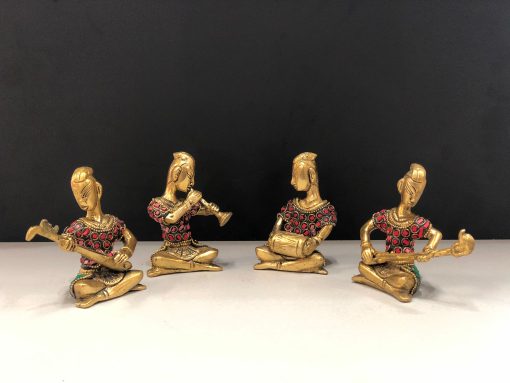 Idol Collections Brass Musical Ladies Set of 4 Showpiece::Multi colour Idol Collections Brass Musical Ladies Set of 4 Showpiece::Multi colour