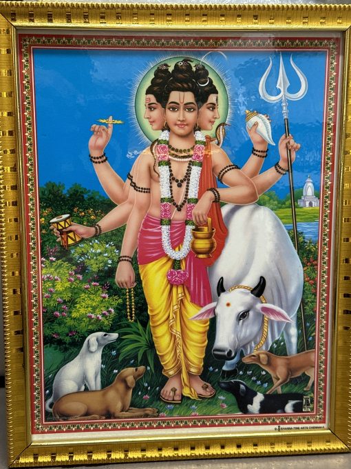 Lord Swamy Vishnu Avatar Gold Synthetic Photo A4 size Lord Swamy Vishnu Avatar Gold Synthetic Photo A4 size