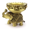 8 Inch Ethnic Design Brass Urli Over Brass Elephant Showpiece, Urli for Home Decor, Brass Traditional Bowl, Home Decor Accessories 8 Inch Ethnic Design Brass Urli Over Brass Elephant Showpiece, Urli for Home Decor, Brass Traditional Bowl, Home Decor Accessories