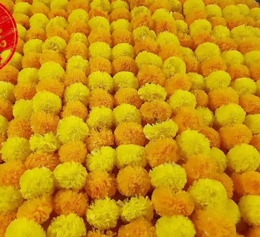 Artificial yellow and light orange Marigold Flowers Garland For Decoration