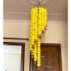 Artificial Marigold Fluffy Flowers Chandelier (Yellow, 1 Piece)