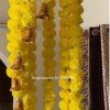 Artificial Marigold Fluffy Flowers Chandelier (Yellow, 1 Piece)