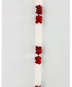 Artificial Jasmine and Rose Decorative Garlands/Torans/Floral Hangings with Golden Bells for Festive Decorations, Pooja, Wedding, House Function – Pack of (Approx 2.5 ft) - one piece