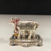 Lord Krishna'S Kamdhenu Cow With Calf German Silver Showpiece