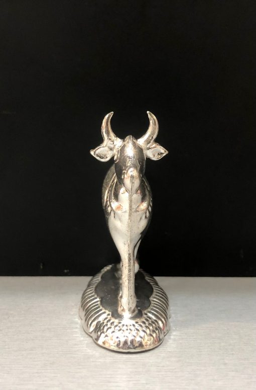 Lord Krishna'S Kamdhenu Cow With Calf German Silver Showpiece